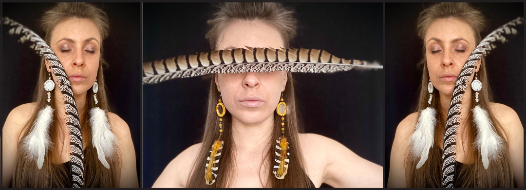 MOJE WEWNĘTRZNE ODBICIE - Wyjątkowe Pierzaste Kolczyki z Lustrami